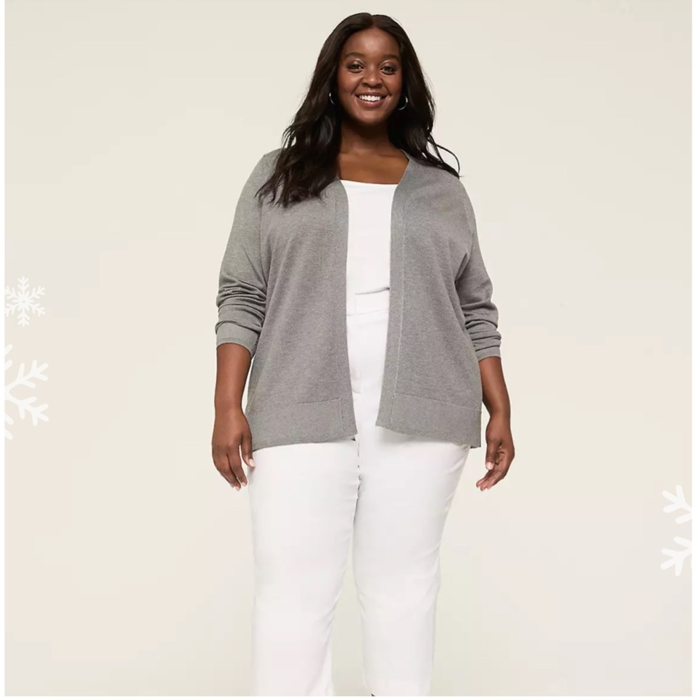 Lane Bryant Gray Women's Open Front Cardigan